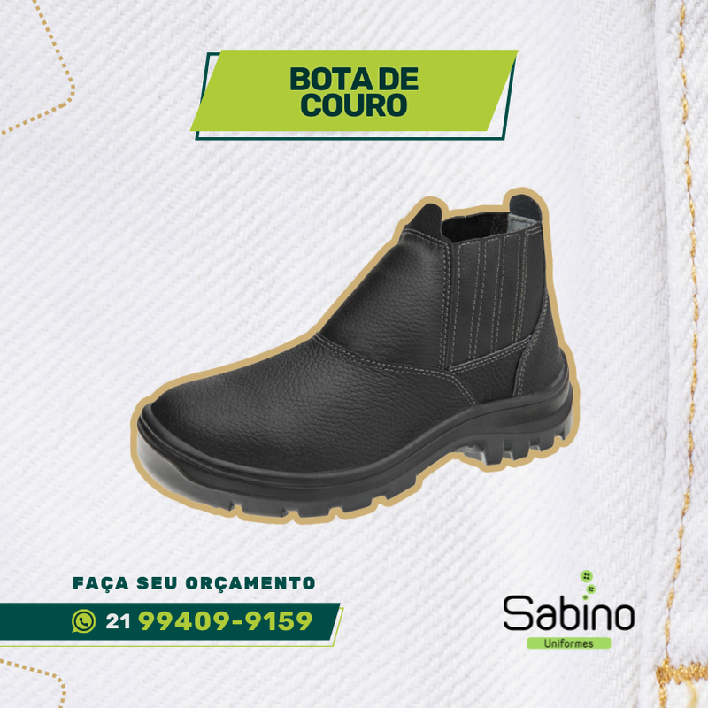 Bota de Couro com e sem Biqueira, uniformes profissionais, uniforme, EPI
