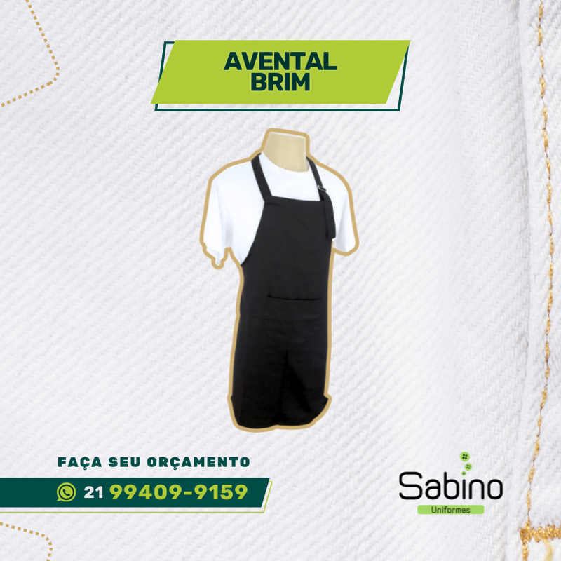 Avental em Brim, uniformes profissionais, uniforme, uniforme cozinha, uniforme restaurante