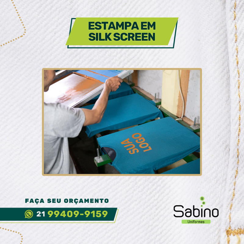 Estampa em Silk Screen, uniformes profissionais, uniformes