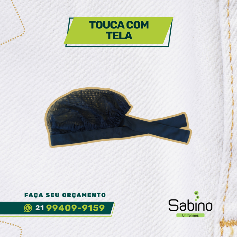 Touca com Tela, uniformes profissionais, uniformes cozinha, uniforme
