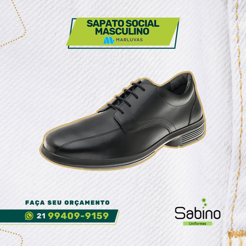 Sapato Social Masculino Profissional Marluvas, uniformes profissionais, sapato uniforme, uniformes