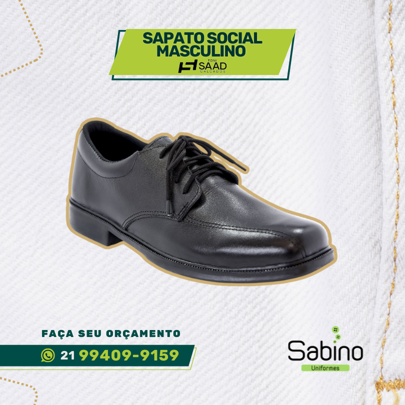 Sapato Social Masculino Saad, sapato uniformes, uniformes profissionais, uniforme